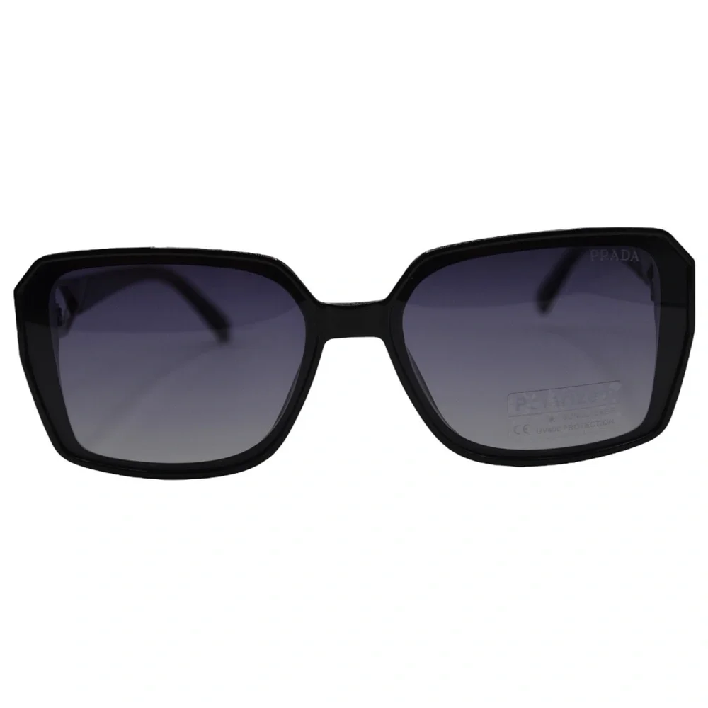 Prada Women’s Polarized Sunglasses | Black/Gunmetal | Gray-Purple Gradient - Picture 10 of 16